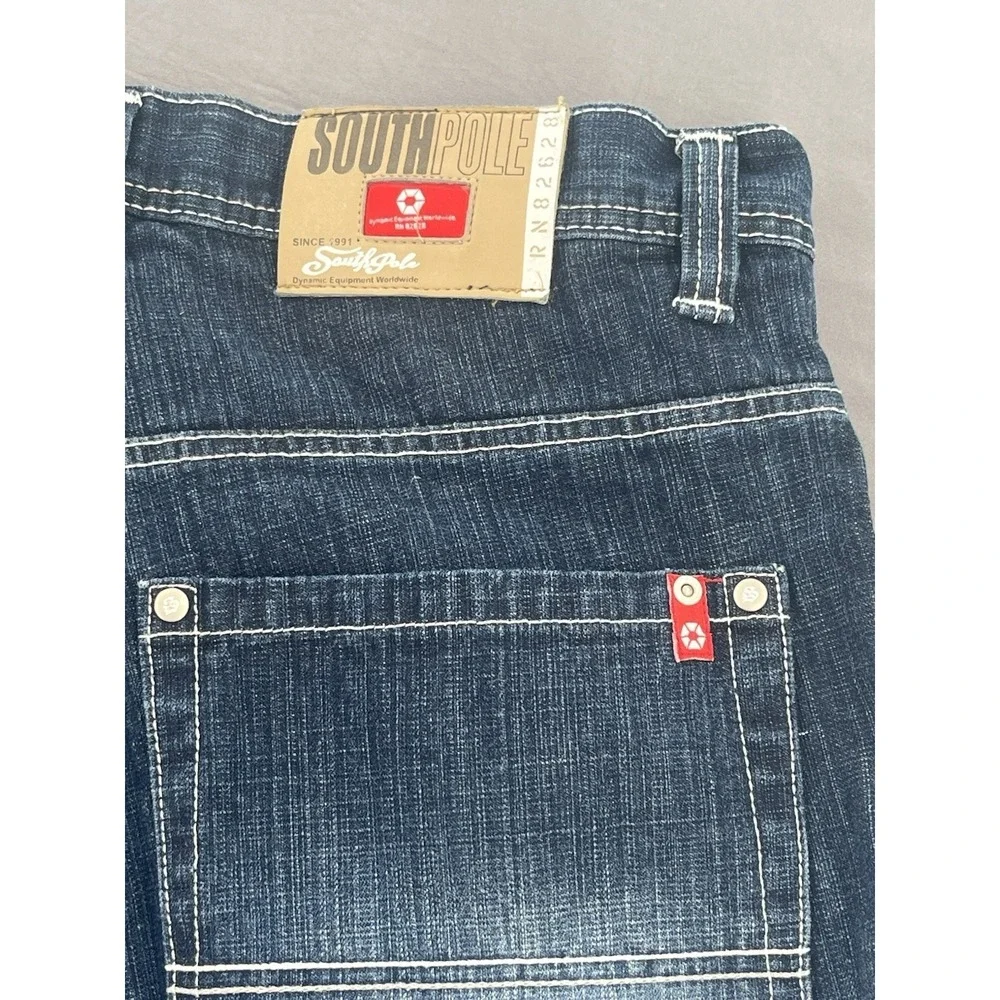 Southpole Jeans Mens 36x30 Black Dark Wash Baggy RN82628 Y2K Vintage